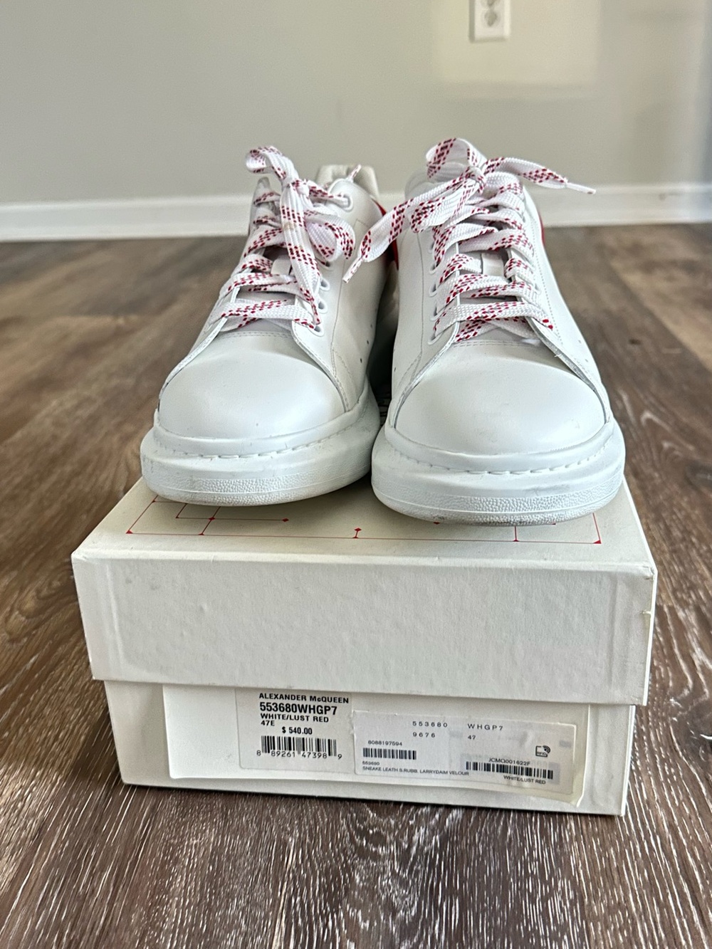 Alexander McQueen White Sneaker with Red Trim - Picture 13 of 14